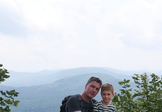 Aussicht vom Berggipfel Lausche
