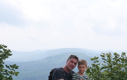 Aussicht vom Berggipfel Lausche