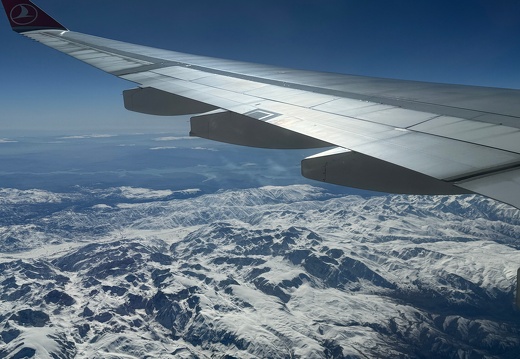 Rückflug über die verschneite Türkei