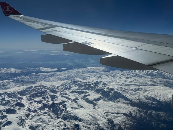 Rückflug über die verschneite Türkei