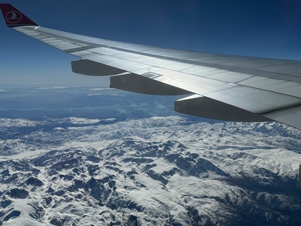 Rückflug über die verschneite Türkei